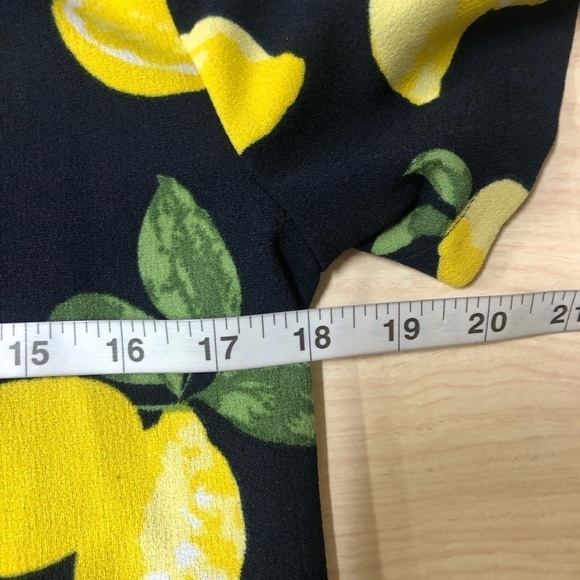 Mud Pie Dress Women's Navy Blue Lemon Preppy Ruffle Hem Size Small (4-6) - Picture 4 of 5